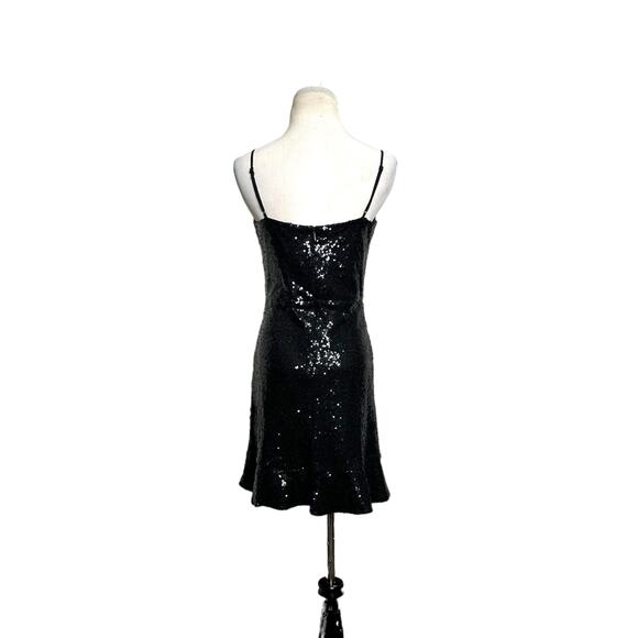 Aqua black sequin sleeveless  mini dress size M - Picture 3 of 14